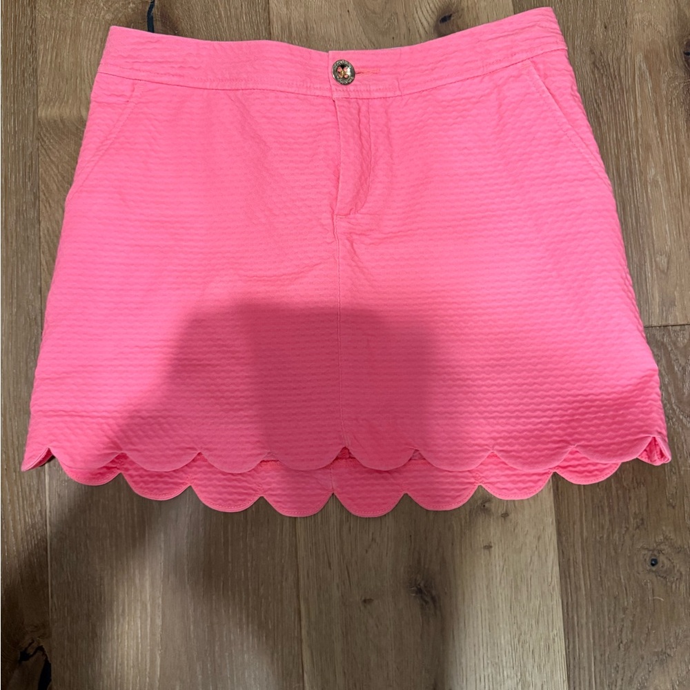 Lilly Pulitzer Pink/Coral Scalloped Hem Skort